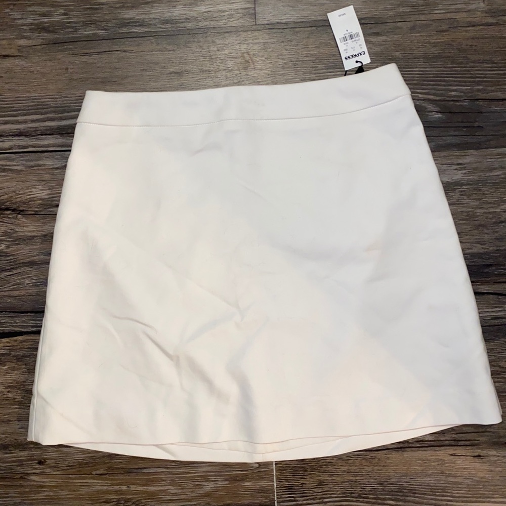 Express cream A-line mini skirt
